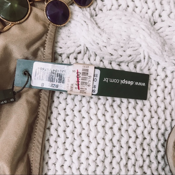 DESPI Taupe Jewel Side Hipster Bikini Bottom S NWT - Picture 8 of 9